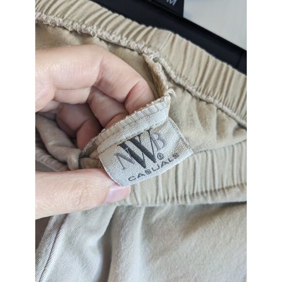 NWB CASUALS Women's Tan Elastic Waist High Rise Straight Leg Pant Size L - Picture 3 of 3